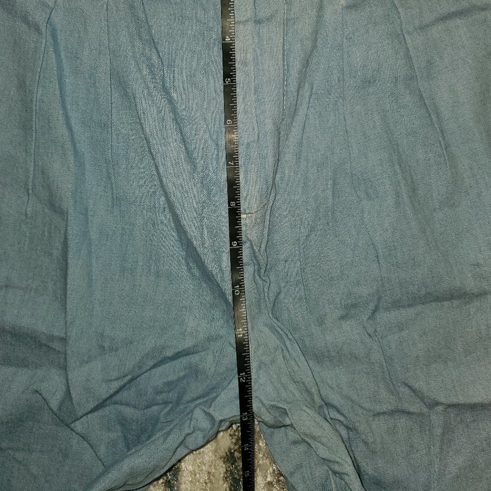 New Anthropologie Pilcro and the Letterpress Mina Chambray Culottes Size 28 - Picture 10 of 12